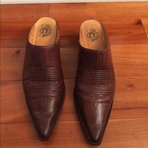 Charlie 1 Horse Brown Leather Western Mule Size 8